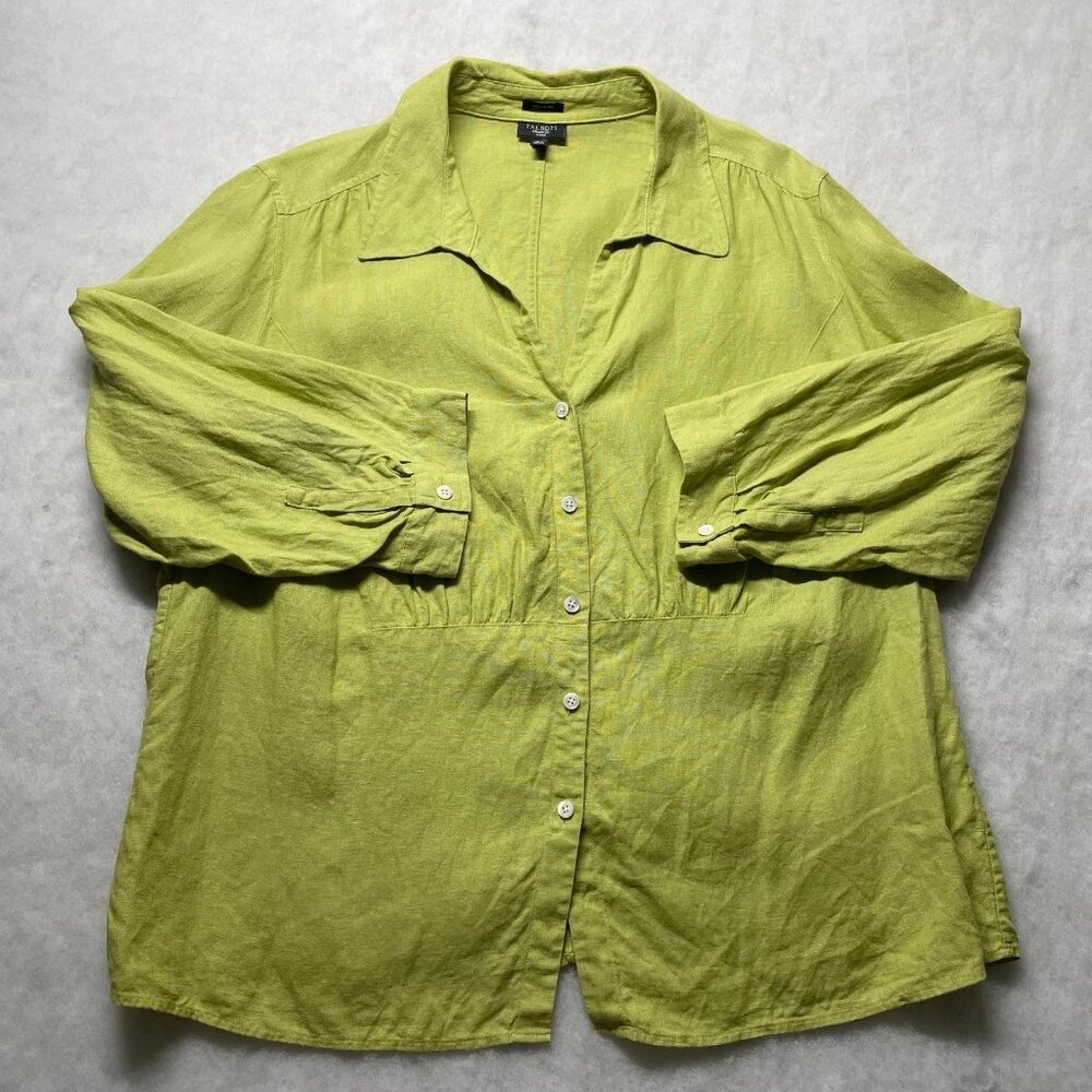 Talbots Lime Green Button-Down Shirt